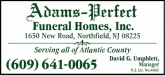 Adams-Perfect Funeral Home Sponsorship Banner